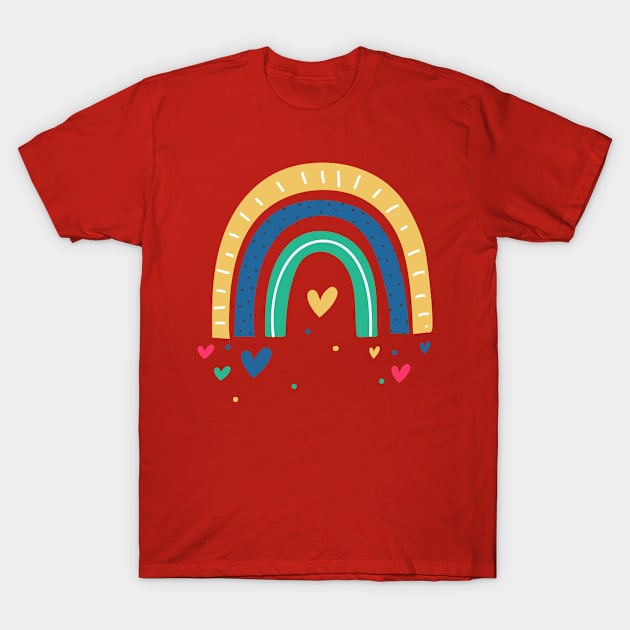 Kids Rainbows AND Hearts T-Shirt by Mommag9521